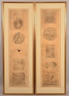 Two Antique Signed Japanese Paintings on Silk.