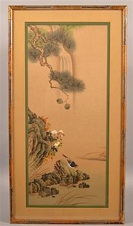Unsigned Vintage Japanese Painting on Silk.