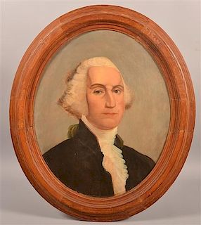 Oil on Canvas Portrait of George Washington.