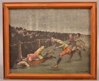 Copy of a Remington, 1890 Football Scene.