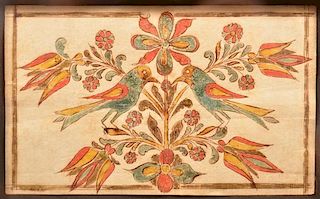 Southeastern PA Fraktur Bookplate with Birds.