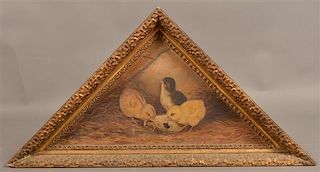 19th Cent. Oil on Canvas Painting of Three Chicks.