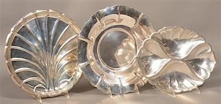 Three Various American Sterling Silver Trays.