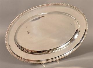 K. Uyeda .950 Silver Platter, Gadrooned Border.