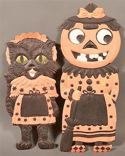 Two Embossed German Halloween Figures.
