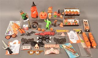 Group of Halloween Candles and Decorations.