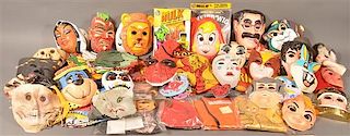 Group of Halloween Masks and Costumes.