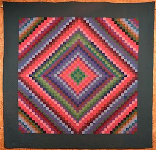 Vintage Amish Sunshine and Shadow Quilt.
