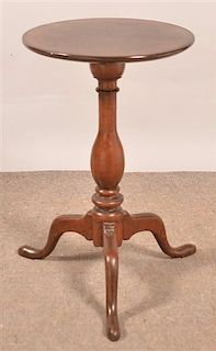 Queen Anne Walnut Pedestal Candlestand.