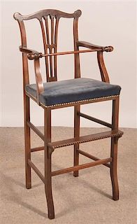 Chippendale Mahogany Child's Highchair.
