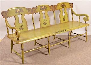 Pennsylvania 19th Cent. Boot-jack Back Settee.