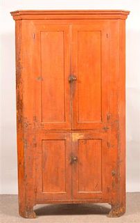PA 19th Century Blind Door Corner Cupboard.