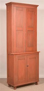 PA 19th Century Softwood Step-back Cupboard.