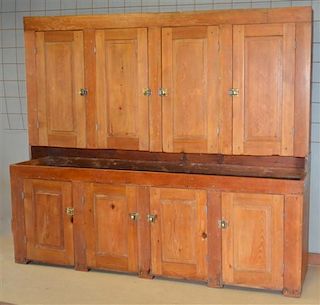 Large Primitive Softwood Cupboard Top Drysink.