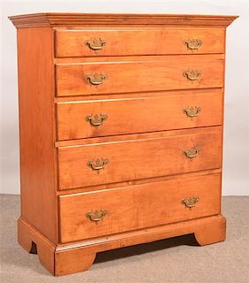 Chippendale Transitional Cherry Semi-tall Chest.