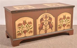 Reproduction Paint Dec. Softwood Dower Chest.