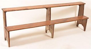 Antique Softwood Two Tier Bucket Bench.