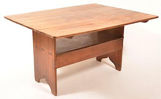 PA 19th Century Walnut Pin-top Bench Table.