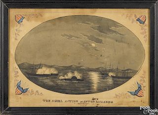 Watercolor depiction of the Naval Action at Anton Lizardo March 6th 1860