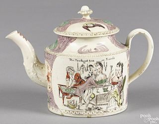 Staffordshire creamware teapot, late 18th c., probably by William Greatbatch