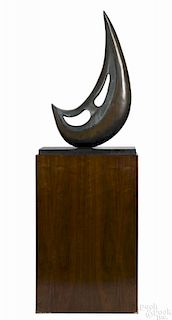 John Farnham (British, b. 1942), bronze crescent form, signed and numbered 2/7, 31 1/4'' h.
