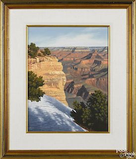 John D. Cogan (American, b. 1953), oil on canvas, titled Winter Day Grand Canyon, signed