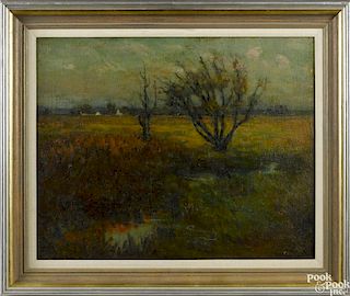 Frederick Wagner (American 1864-1940), oil on canvas, titled Evening Pasture, signed lower right