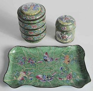 Three Pieces Chinese Cloisonné