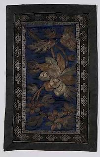 Pieced and Embroidered Silk Panel