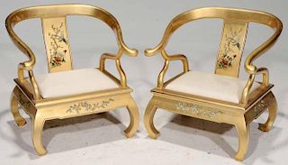 Pair Gilt and Paint-Decorated
