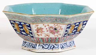 Chinese Octagonal Stoneware Bowl