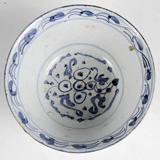 Chinese Blue and White Stoneware Bowl