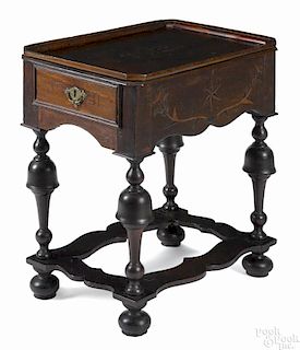 Important New York William & Mary walnut tea table, dated 1731