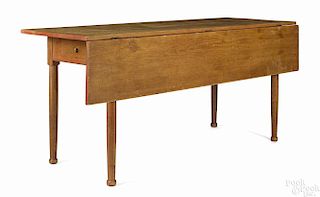 New England Shaker pine drop leaf harvest table, 19th c., possibly Enfield, New Hampshire