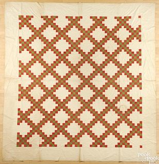 Pennsylvania Irish chain quilt, ca. 1850, 110'' x 117''.