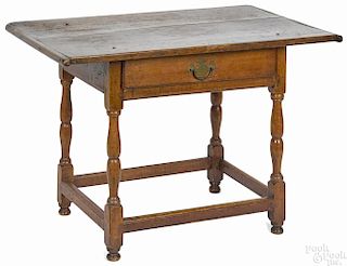 New England pine and maple tavern table, late 18th c., 26 1/2'' h., 37 3/4'' w.
