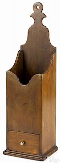 New England maple hanging pipe box, late 18th c., 20'' h., 5 1/4'' w.