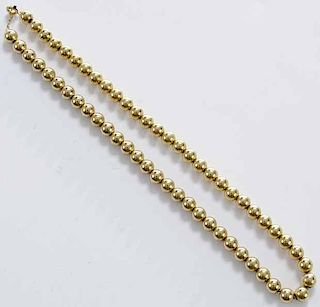 14 kt Gold Bead Necklace