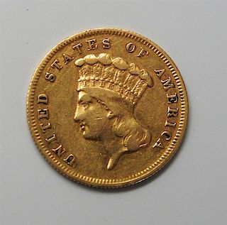 1870 Indian Princess 3 Dollar Gold US Coin