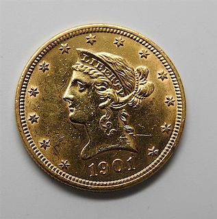 1901 Liberty Head Eagle 10 Dollar Gold US Coin