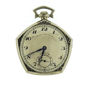Art Deco 14k Gruen Precision Verithin Pocket Watch