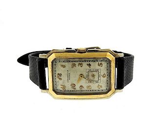 Rare 1930s Movado Chronometer 14k Gold  Watch