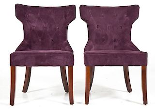 Pair of Pier 1 Purple Upholstered Side Chairs
