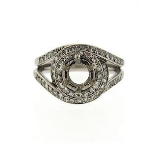 1950s Mellerio Platinum Diamond Engagement Ring Mounting