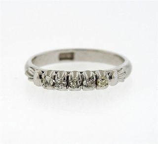 18k Gold Diamond 5 Stone Ring