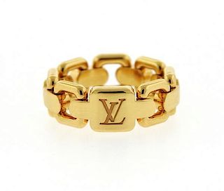 Louis Vuitton 18k Gold Link Band Ring