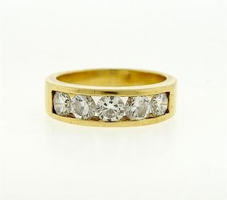 18K Gold 1.65ctw Diamond Half Band Ring