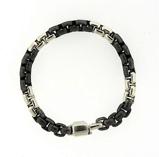 David Yurman Sterling Silver Box Chain Link Bracelet