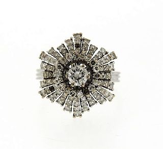 1950s 18K Gold Diamond Ballerina Ring