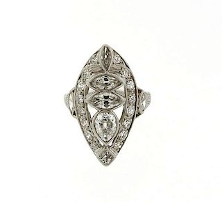 Antique Art Deco Platinum Diamond Ring
